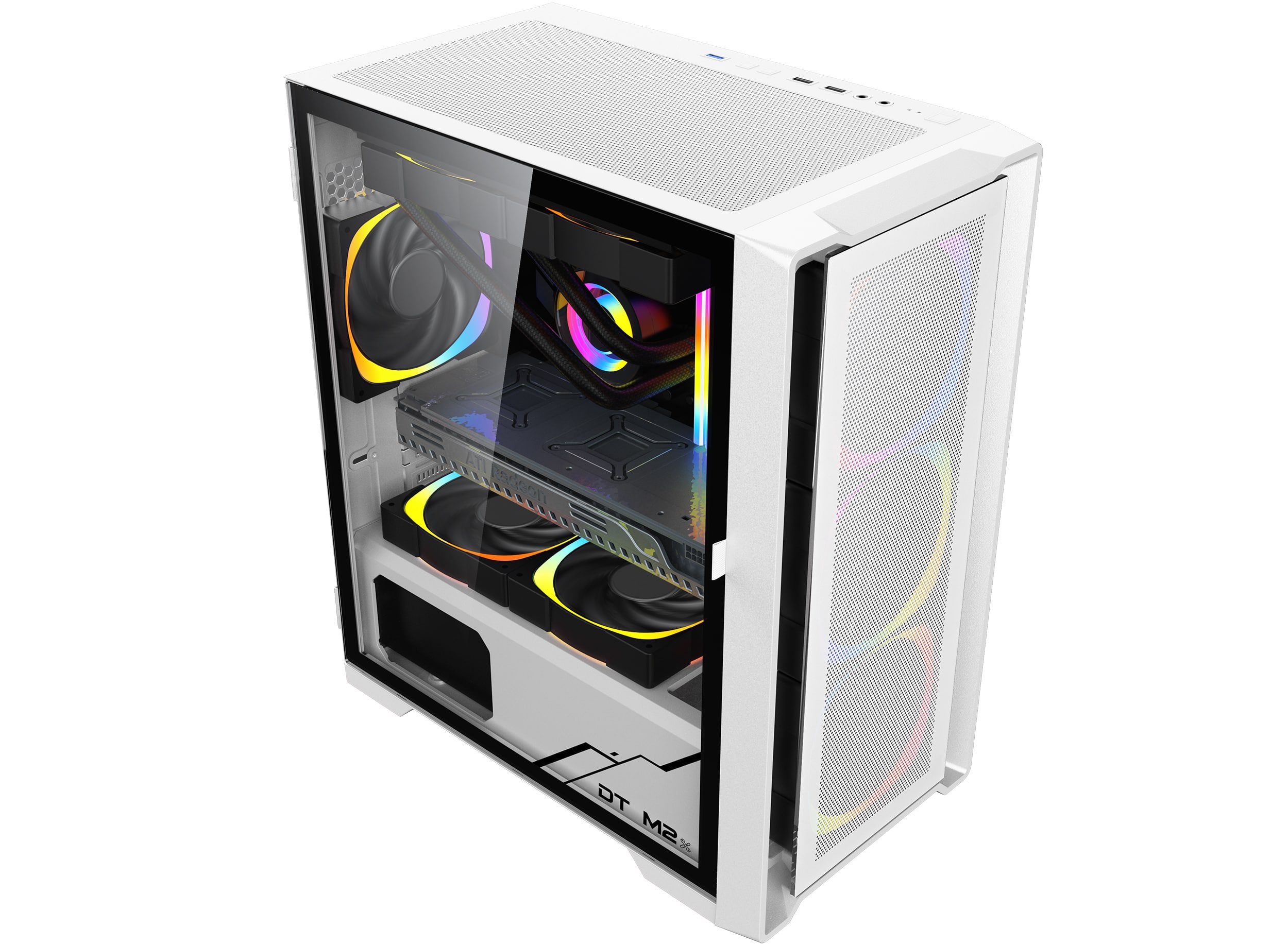 Vỏ case KENOO ESPORT M500 - 3F - MàuTrắng MATX (3 Fan RGB) - Ảnh 6