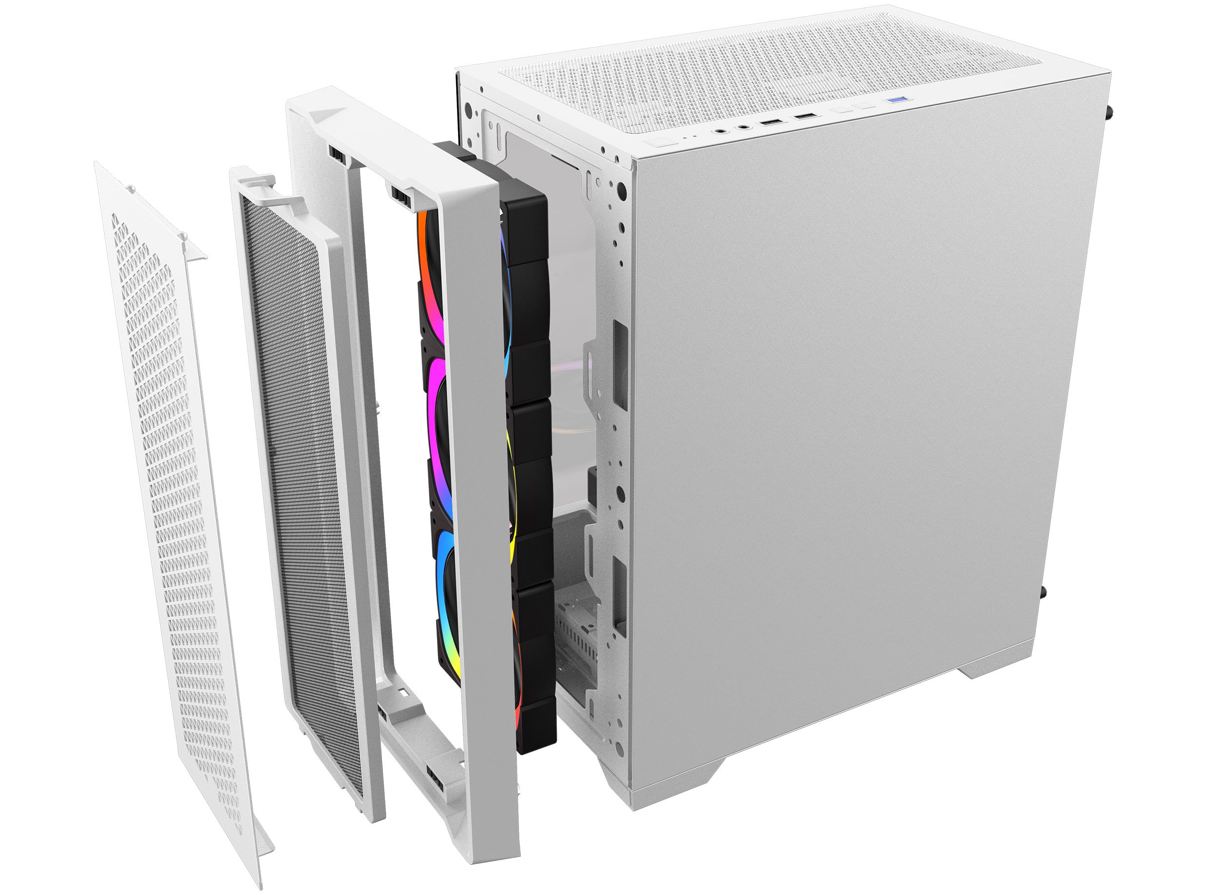 Vỏ case KENOO ESPORT M500 - 3F - MàuTrắng MATX (3 Fan RGB) - Ảnh 2